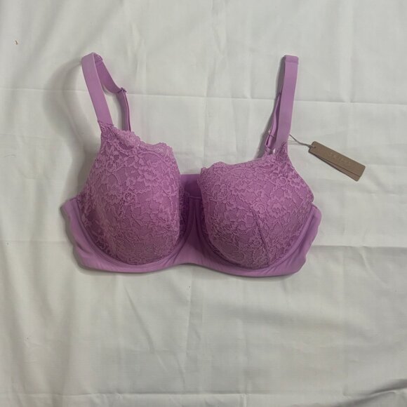 SKIMS Fits Everybody Lace Full Coverage Bra 40DD / 40E Lightly Lined Petal NWT - Picture 8 of 9
